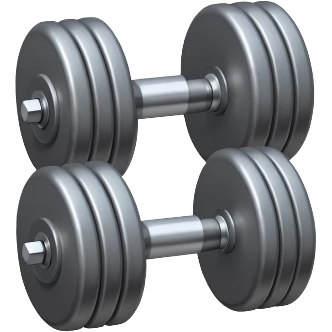 A simple dumbbell with two round weights, symbolizing fitness and strength. Minimal details, flat colors, emoji-like design. emoji