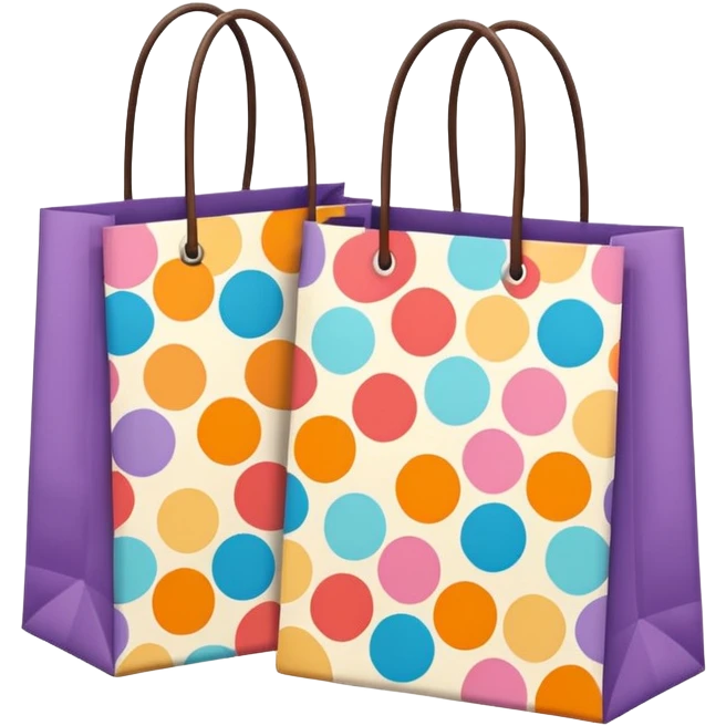2 aesthetic shopping bag with pattern emoji