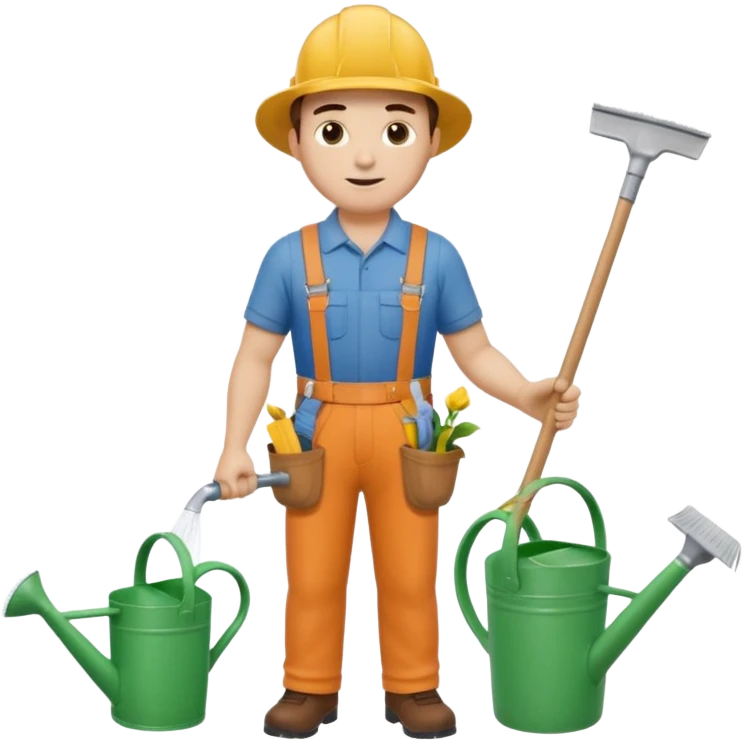 builder,gardener and sweeper emoji