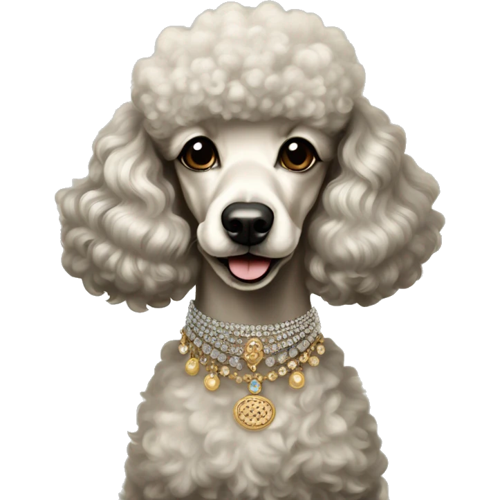 Poodle wearing vintage dress jewelry  emoji
