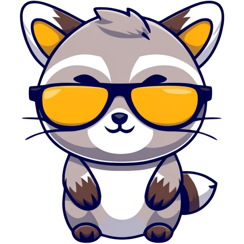 Racoon with sunglasses emoji