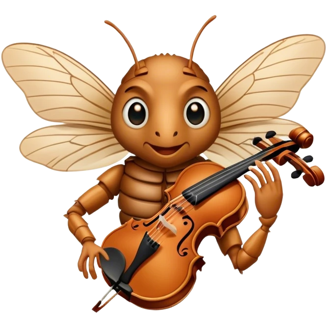 cicada playing violon  emoji