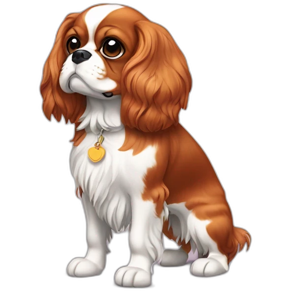  Cavalier King Charles Spaniel full body stand up emoji