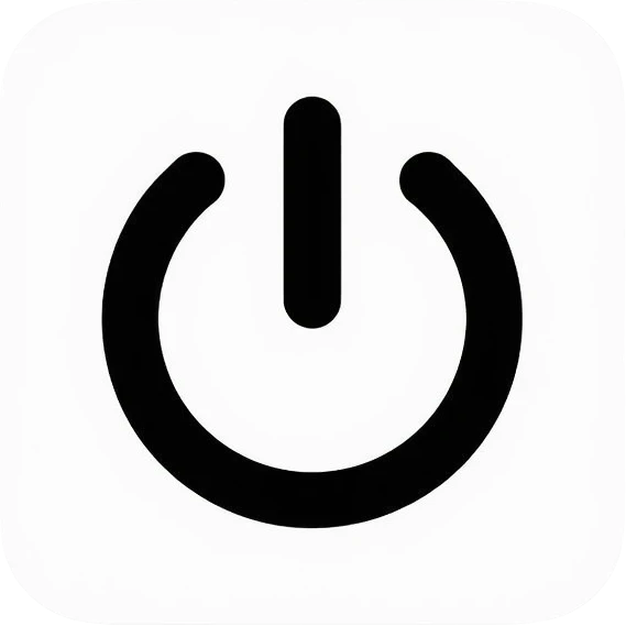 power button symbol with circle inside oval, like iPhone power icon emoji