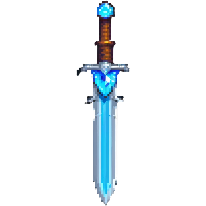 Silver sword with blue gem

 emoji
