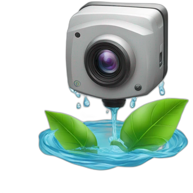 security-ptz-camera-and-small-leaf-floating-on-water-block emoji