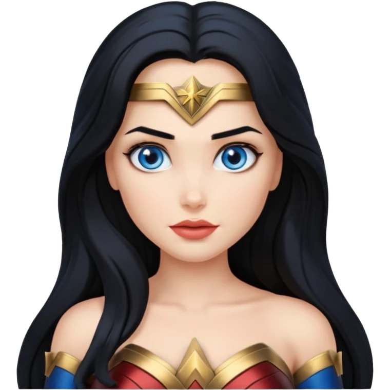 Wonder Woman with blue eyes emoji