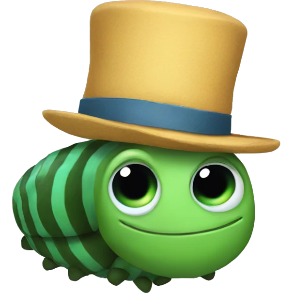 caterpillar in a hat emoji