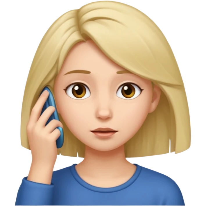 Girl slyly tucking hair behind ear funny emoji