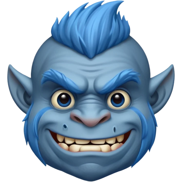 Troll blue emoji