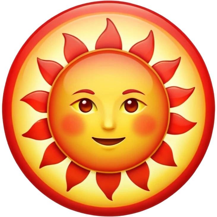 Red round sun emoji