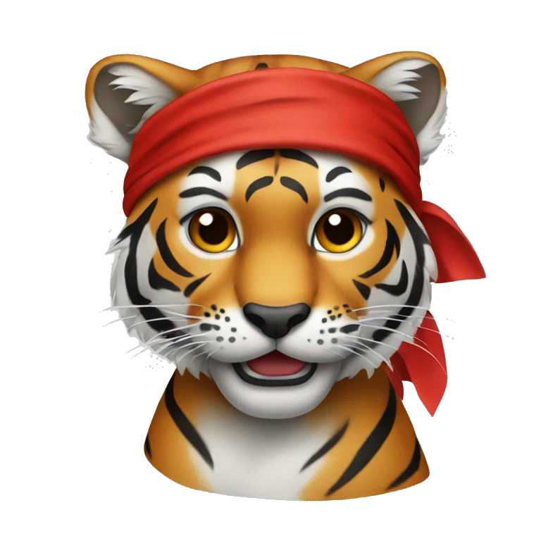 Tiger wearing a red bandana  emoji