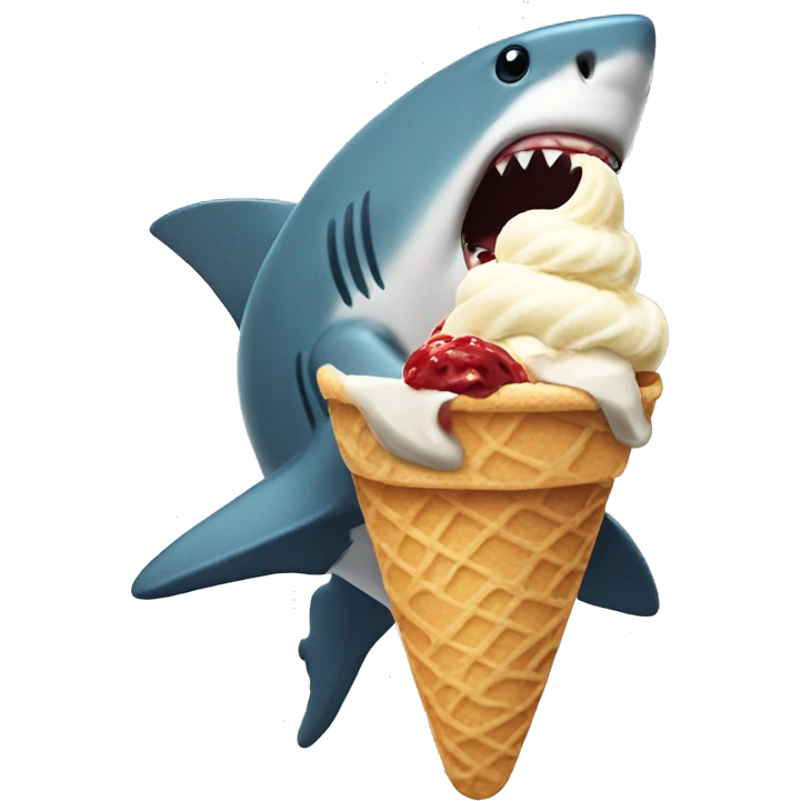 shark eating ice cream emoji