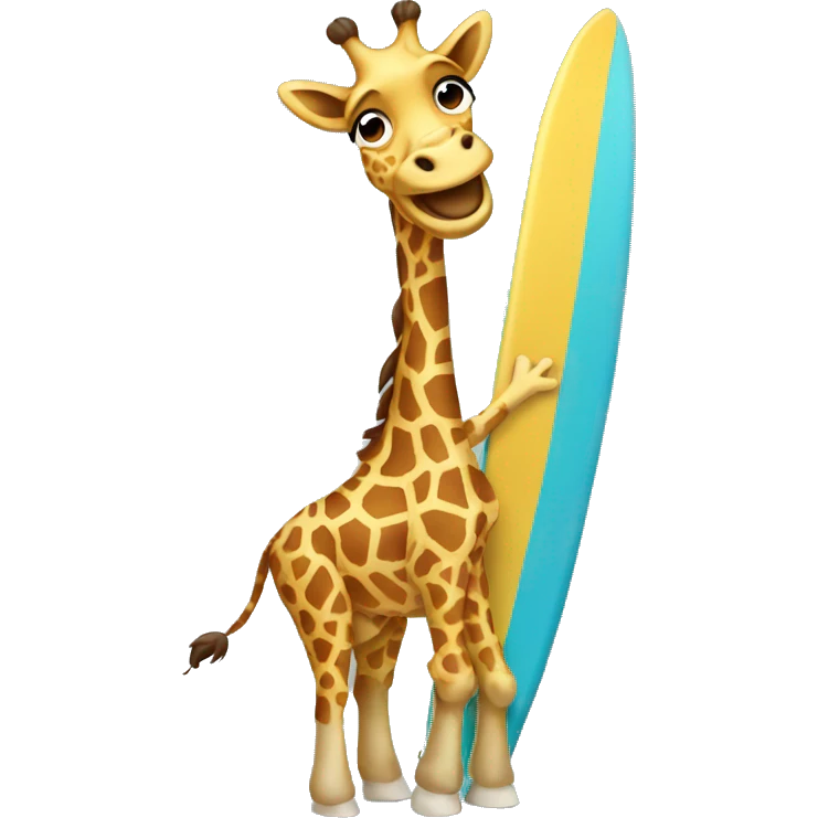 Surfing giraffe emoji
