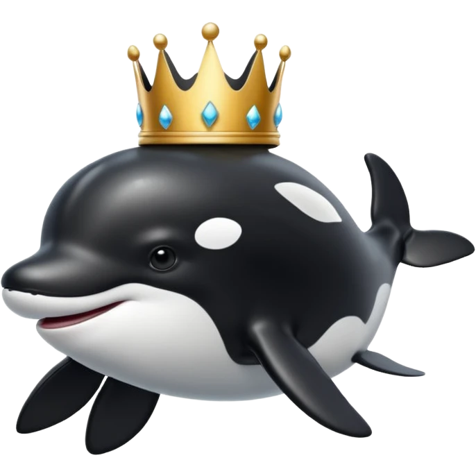 orca with a crown emoji