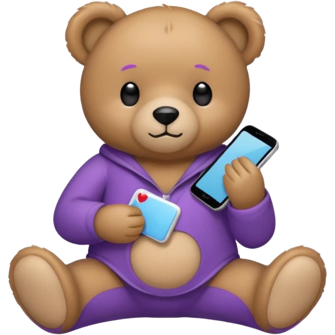خرسی که لباس هاش بنفشه و کارای خود مراقبتی انجام میده emoji