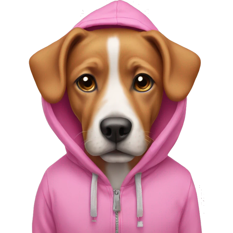 Dog in pink hoodie  emoji