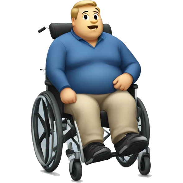 A fat man in a wheelchair  emoji