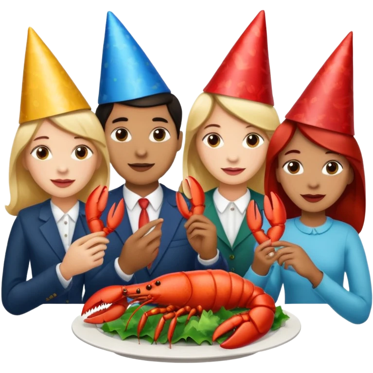 200 people eating lobster at a family party emoji