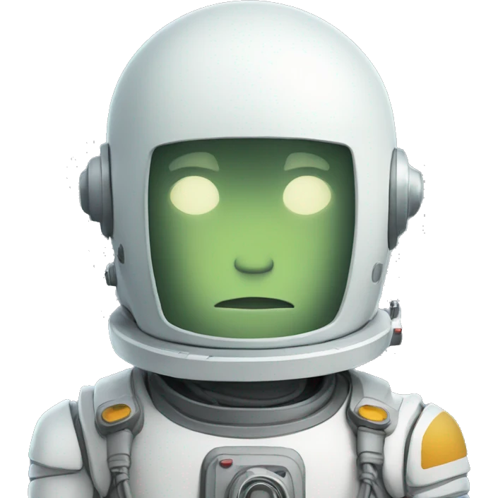 Cosmonaute bot no face emoji