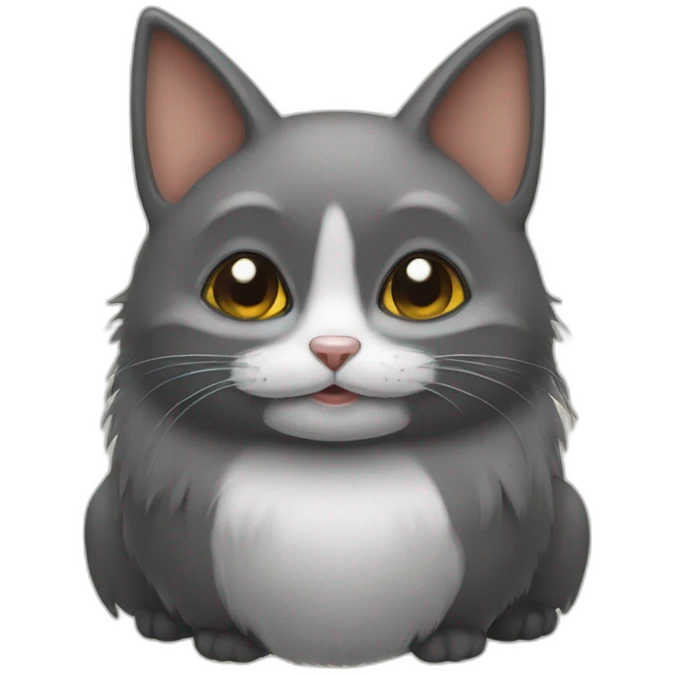 Chat 'oir avec de oreille de chauve souris emoji