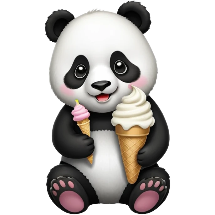 Panda eating ice cream emoji