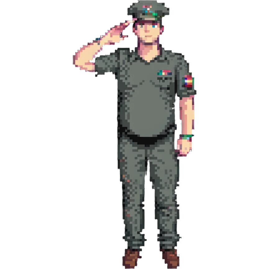 pregnant man saluting emoji
