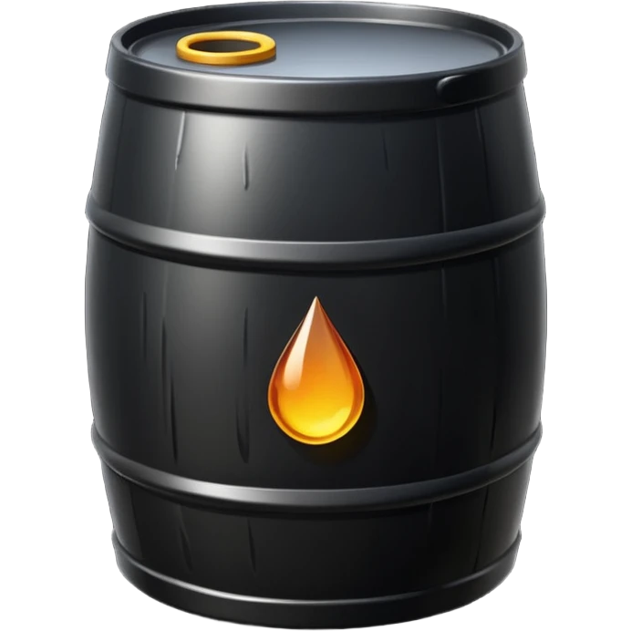 generate an ultra realistic black metal barrel without rust and with a black drop of oil on it emoji
