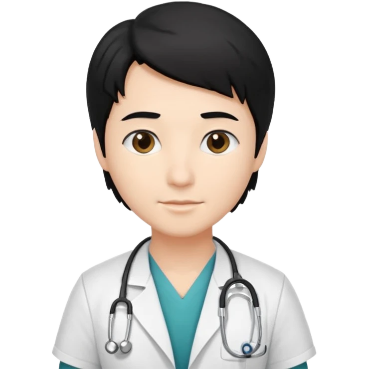 doctor black hair emoji