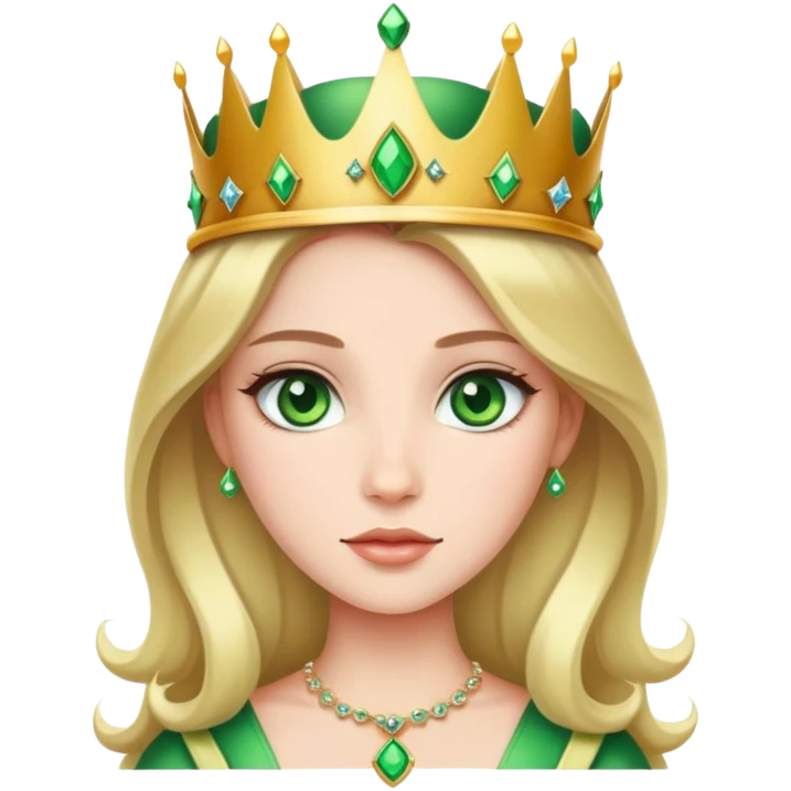 beautiful princess with striking green eyes and a crown emoji