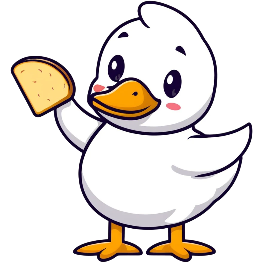 duck serving fresh gluten bread emoji