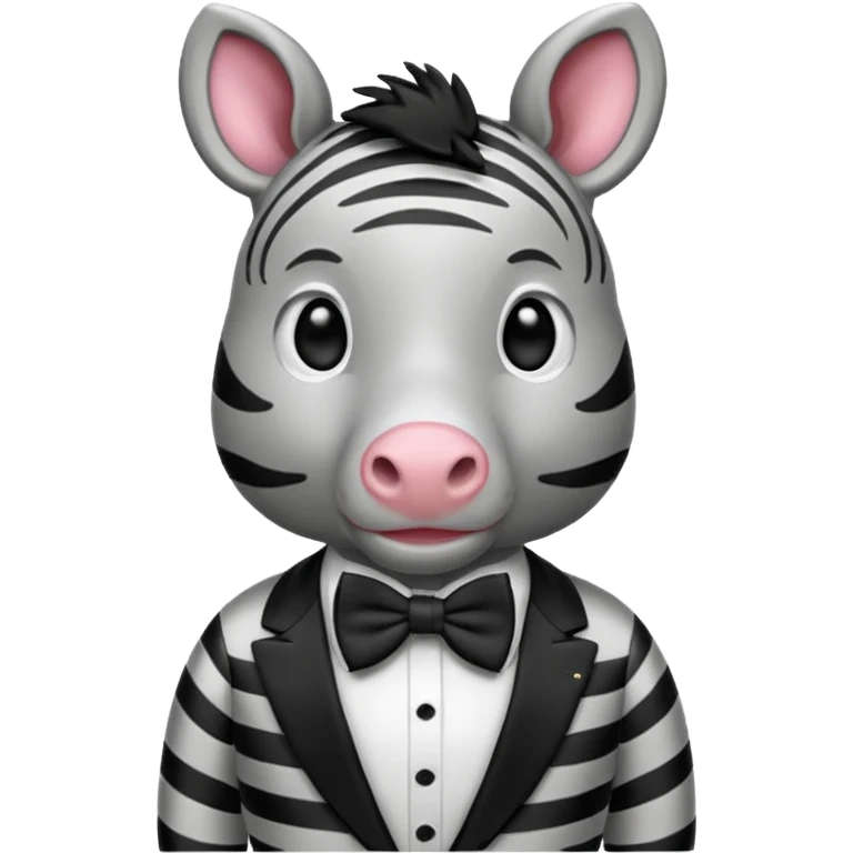 Zebra with bow tie emoji
