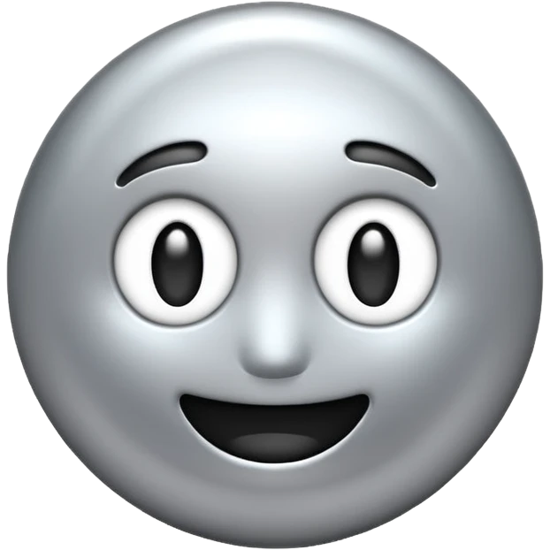 Silver chrome sparkle emoji, iOS emoji style, minimal shape, glossy metallic shine, clean background, smooth lighting emoji