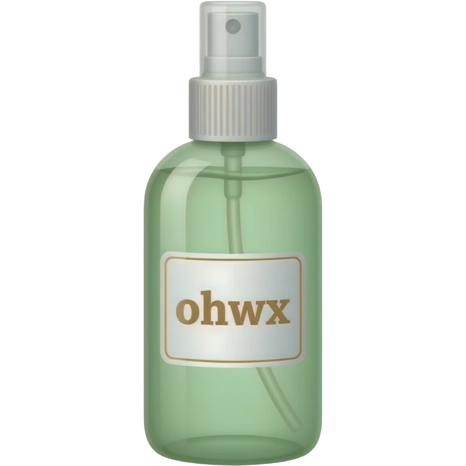 Thin Light green spray bottle with label emoji