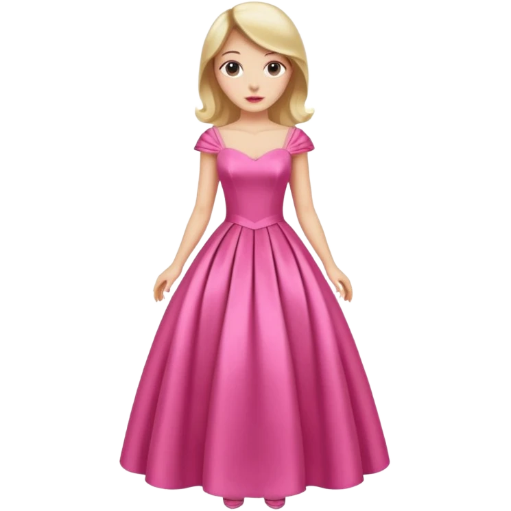 A woman with a big pink dress emoji