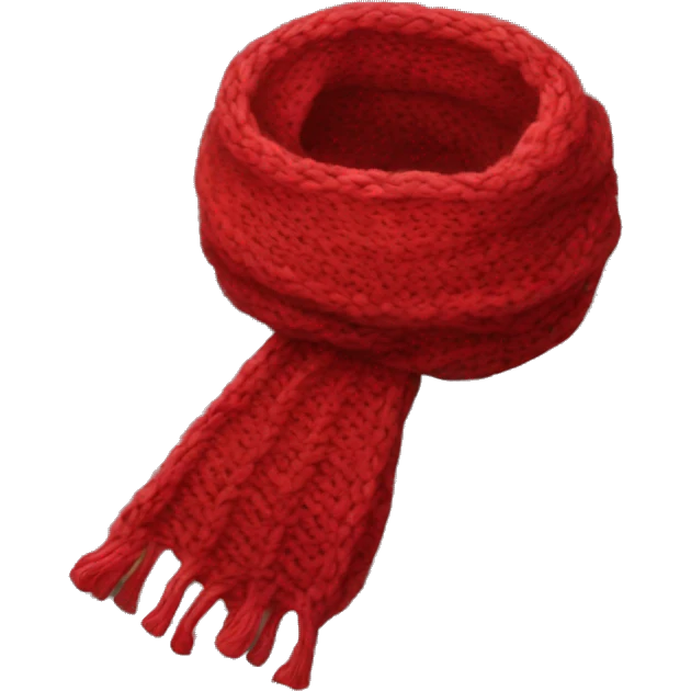 A knitted red scarf  emoji