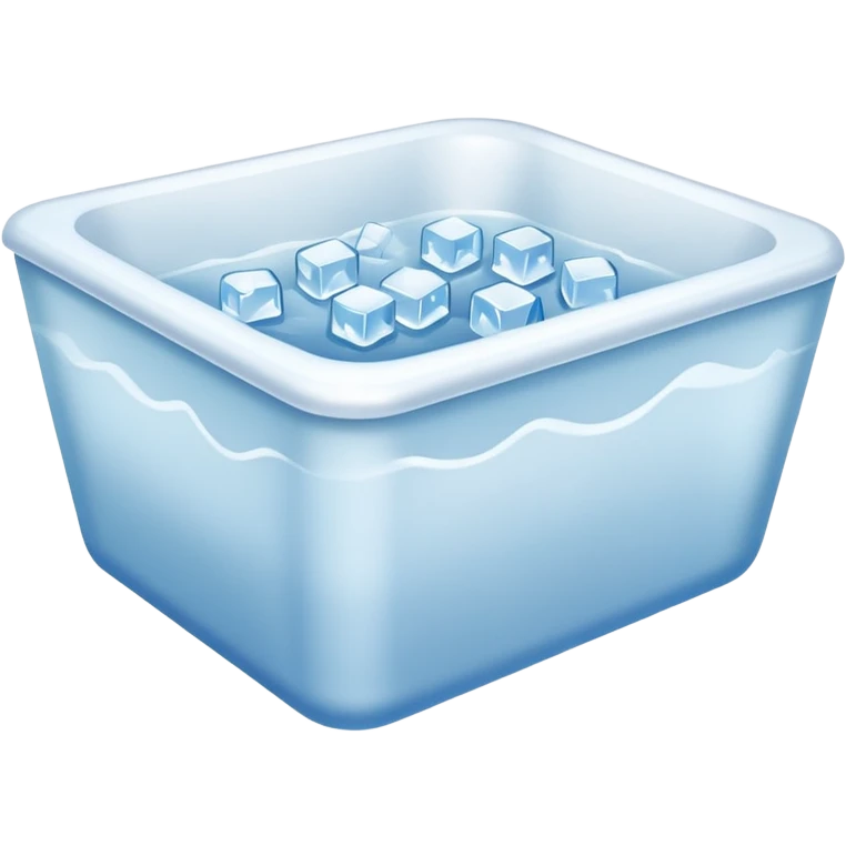 Square Bathtub with ice cubes inside emoji