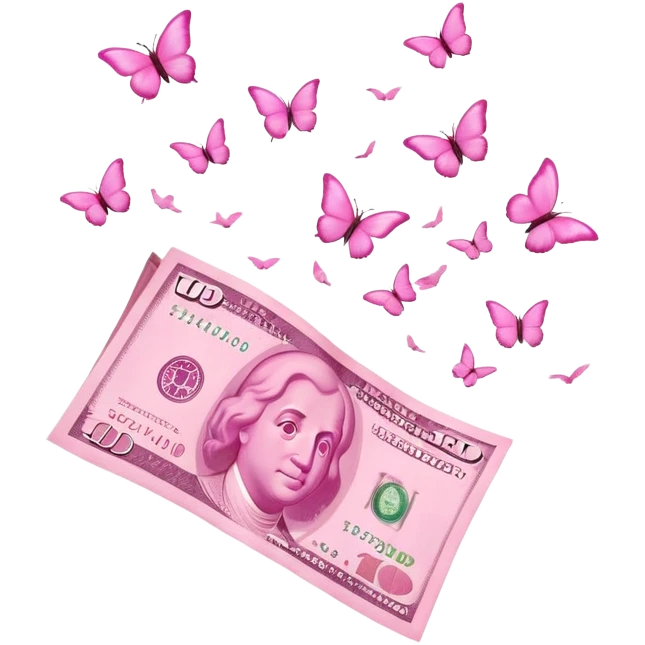 pink money flying  emoji