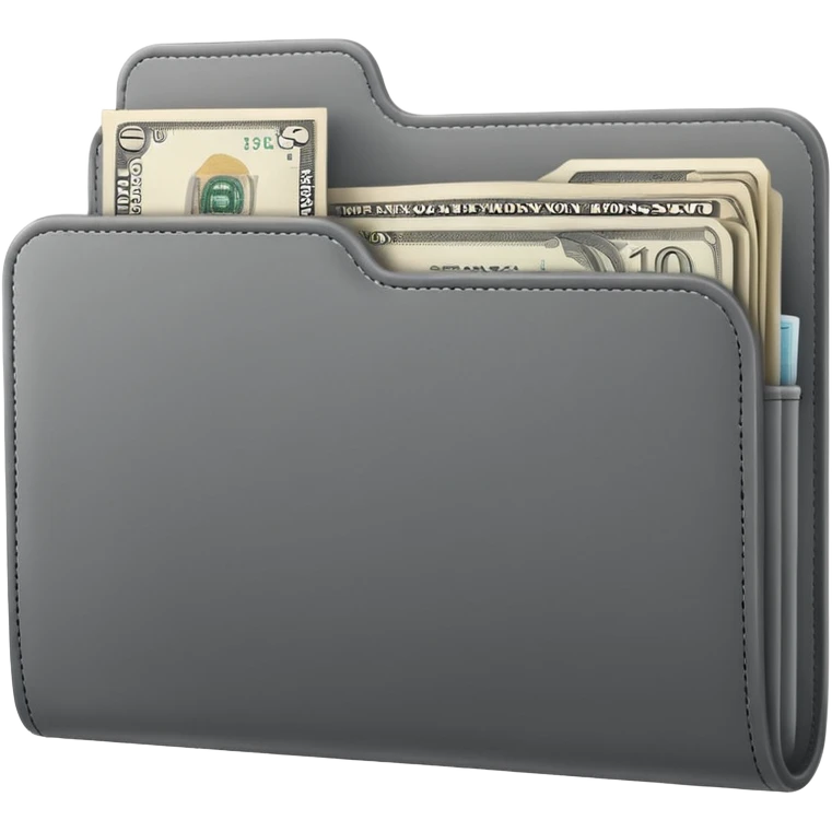 gray folder with money insideemoji emoji