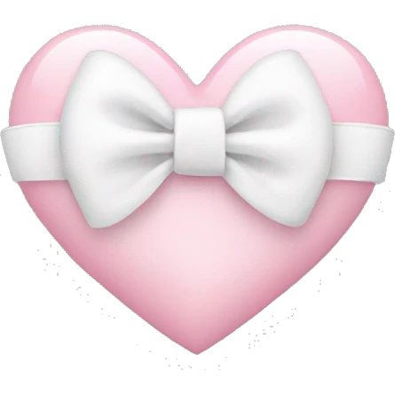 baby pink heart with white bow emoji