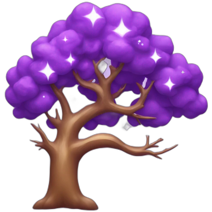 diamond purple with tree litlle stars up bear emoji