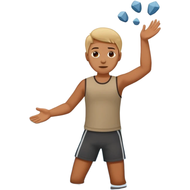 Person throwing rocks into a lake  emoji