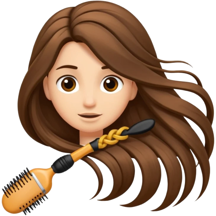 hair brush with hair emoji