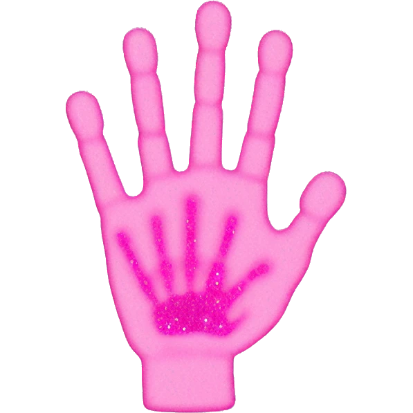 Pink hand xray with glitter  emoji