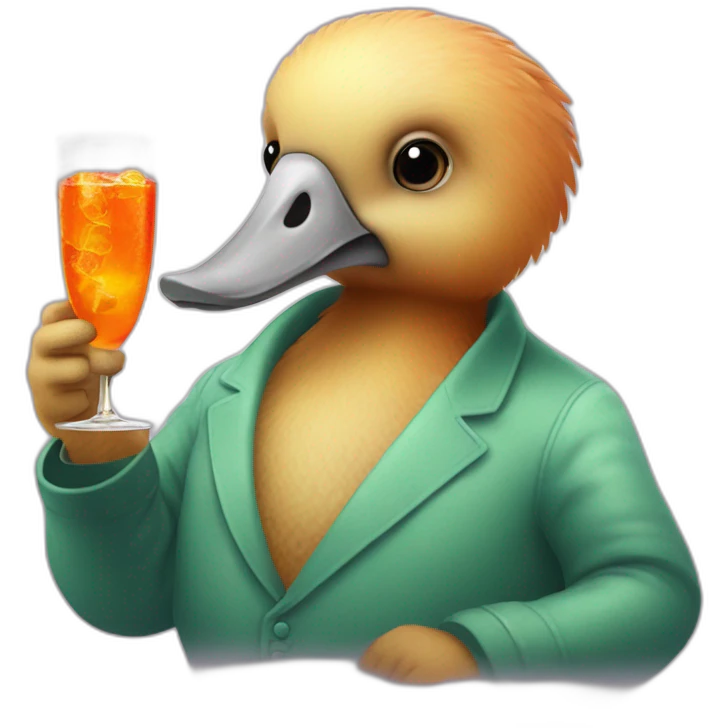 Fat Dodo sipping an Aperol Spritz emoji