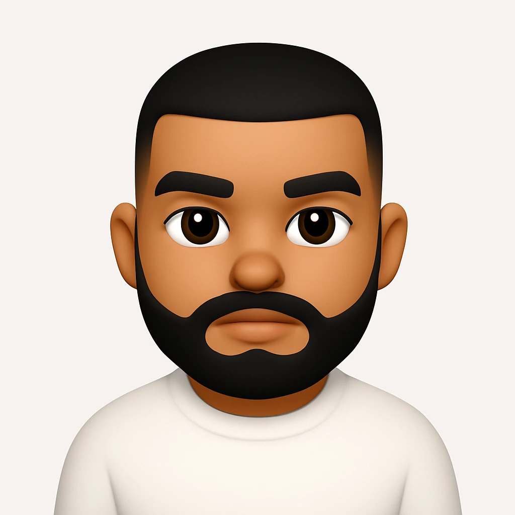 Convert this photo into a 3D emoji in Apple style, closely resembling the original person, with smooth features and expressive face. The style should mimic Apple's emoji style with smooth, rounded features and vibrant colors, capturing the likeness and expression of the person in the photo. emoji