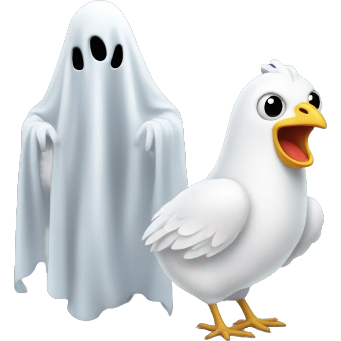 Ghost and chicken  emoji