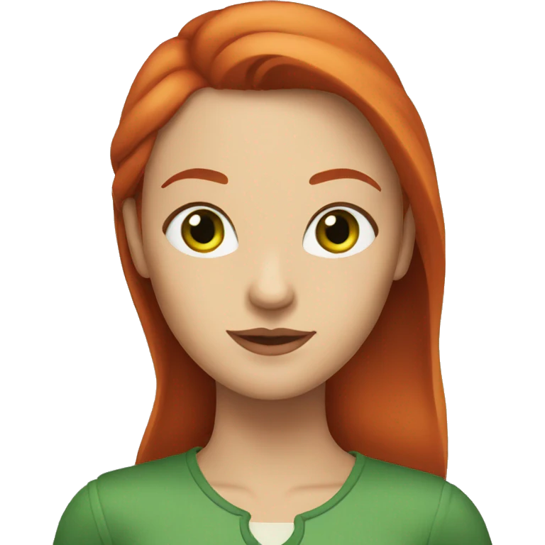 a woman with green eyes and red hair emoji
