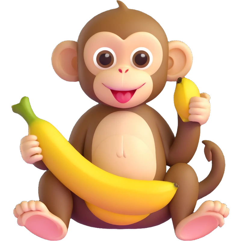 baby monkey peeling a banana emoji