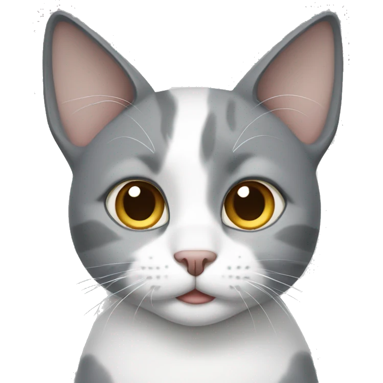 Grey and white cat emoji